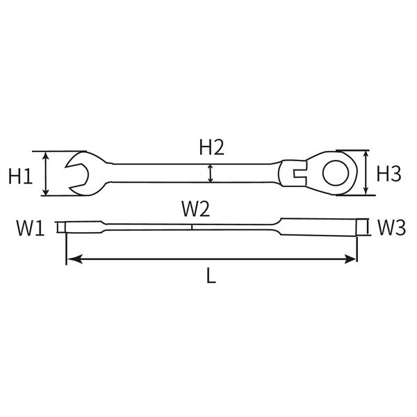 活动头棘轮两用扳手