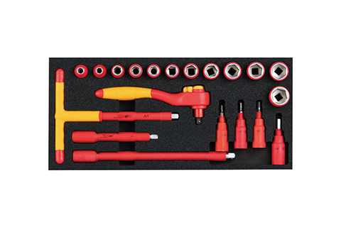 20 件 10mm 系列绝缘套筒组合工具