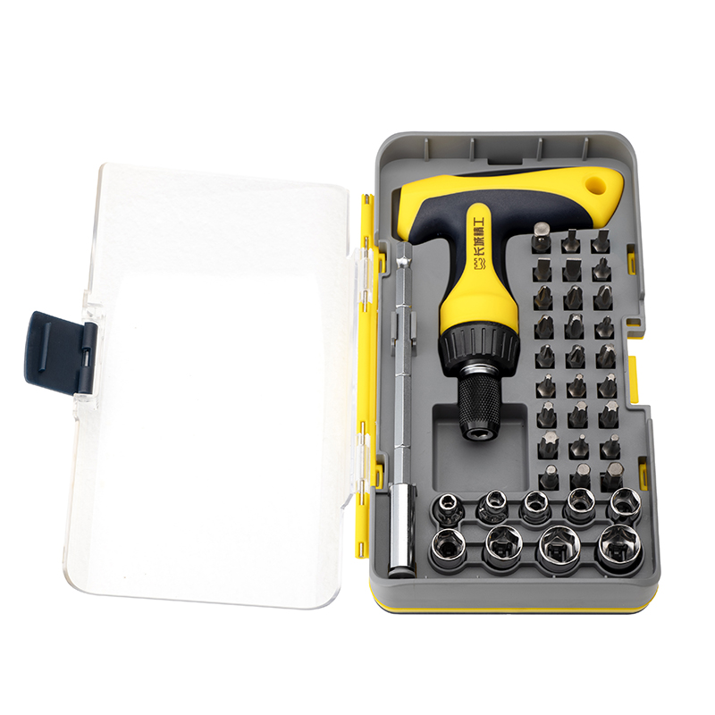 38 件T 型柄棘轮螺丝批组套