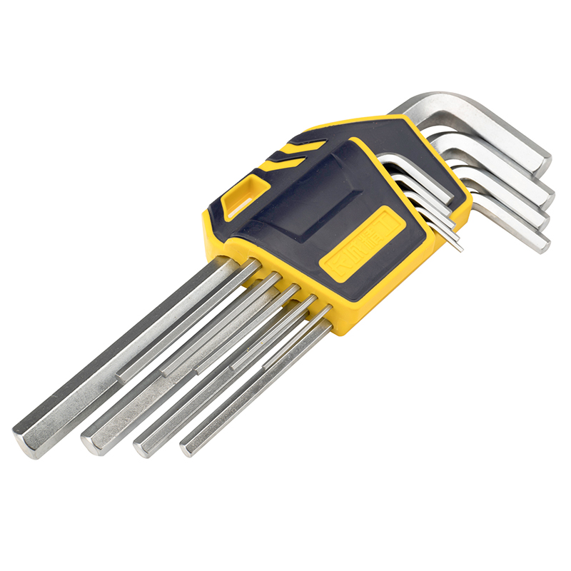 9pcs 塑插亚光平头加长内六角扳手组套