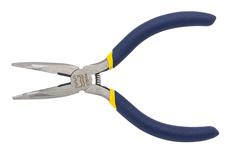 Great Wall American-Style Polished Mini Long Bent Nose Pliers, Dip Handle