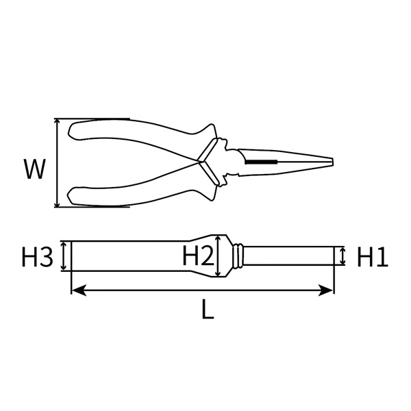 Great Wall Industrial-Grade German-Style Bi-Color Handle Long Nose Pliers，Labor-Saving