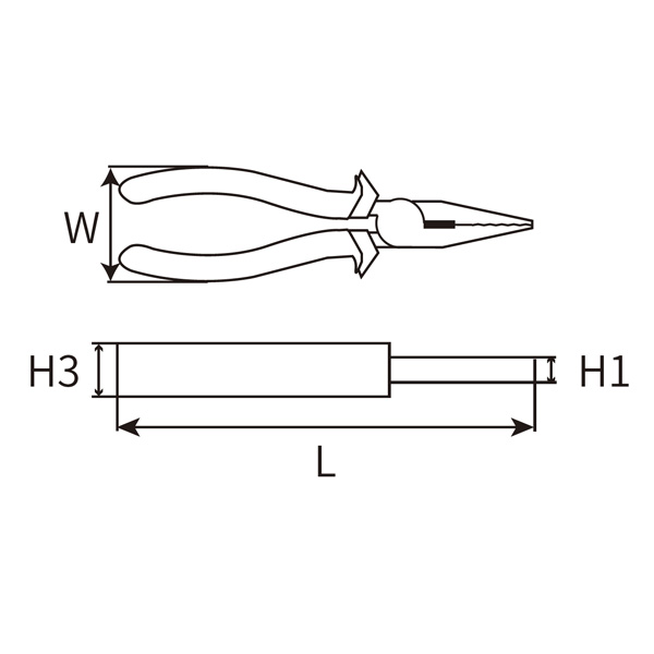 Great Wall Professional Cr-V European-Style Polished Long Nose Pliers