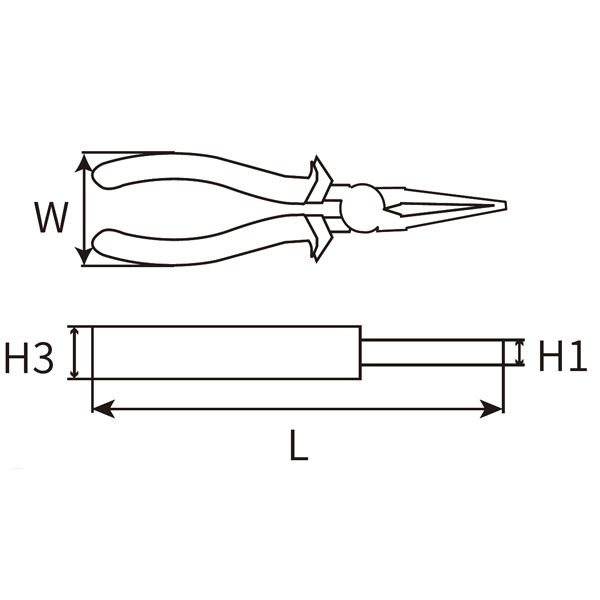 Great Wall Professional Cr-V European-Style Polished Long Round Nose Pliers