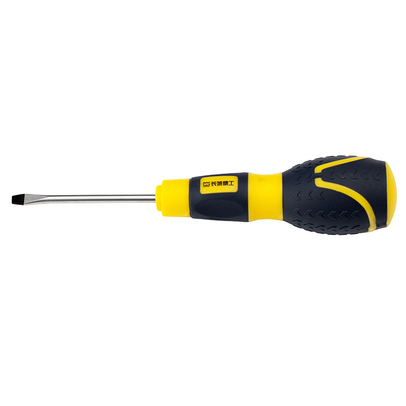 Great Wall Torpedo-shaped Cr-V Steel Durable Rubber Handle Slotted Screwdriver